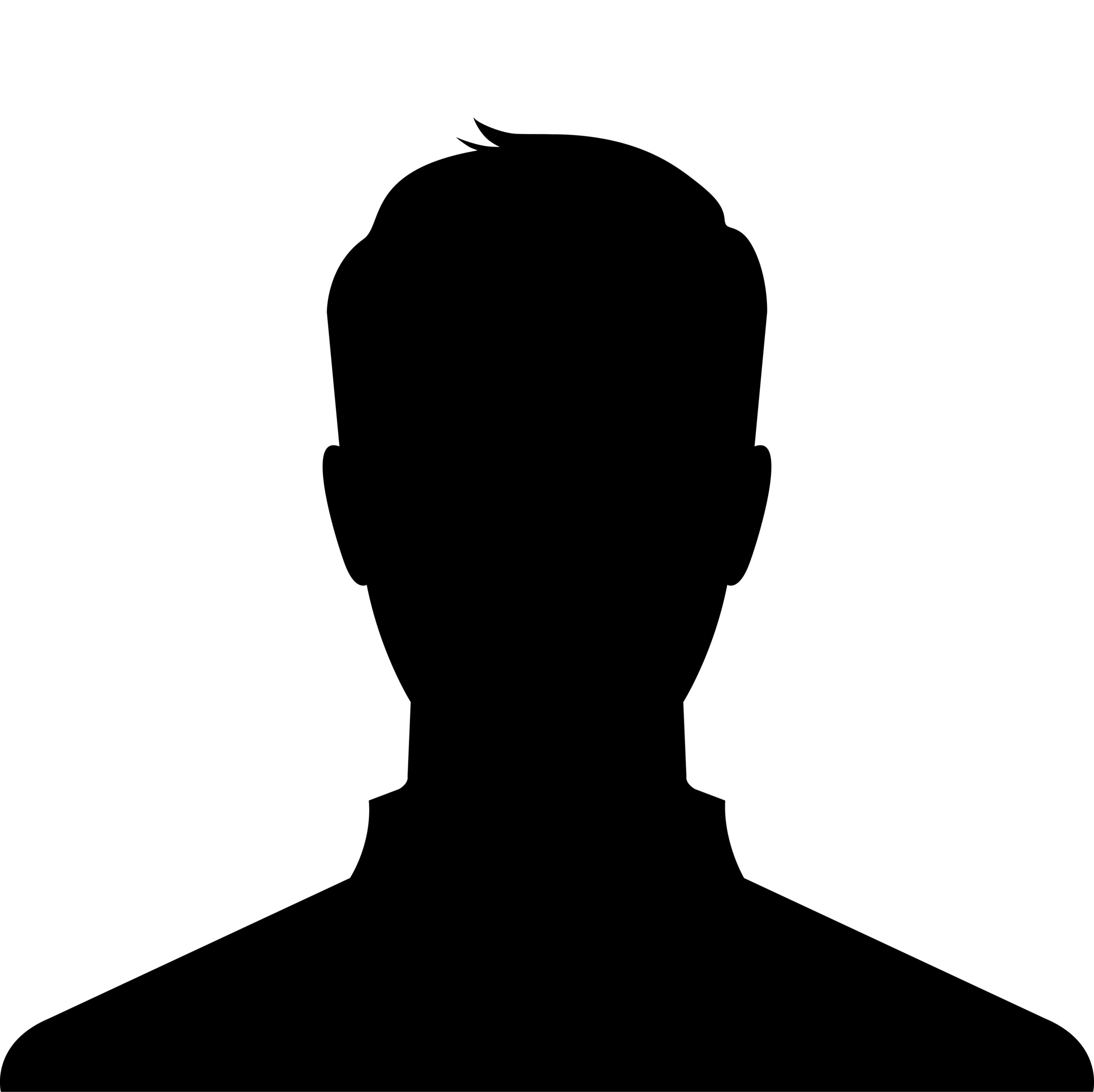 Silhouette of a male head and shoulders